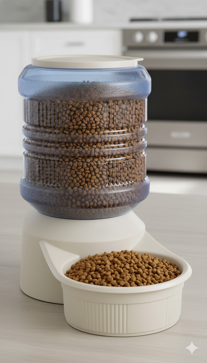 Pet Lodge Chow Tower Deluxe 16 lb Auto Dog Feeder Gravity Dispenser Indoor Outdoor
