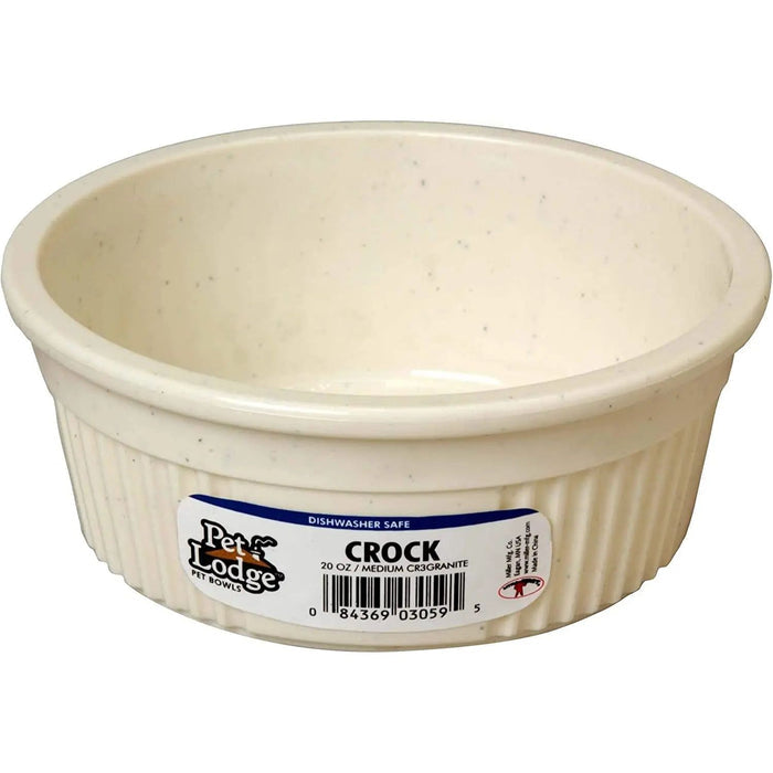 Pet Lodge Crock Pet Feed & Water Bowl Holds 20 Ounces Pet Lodge