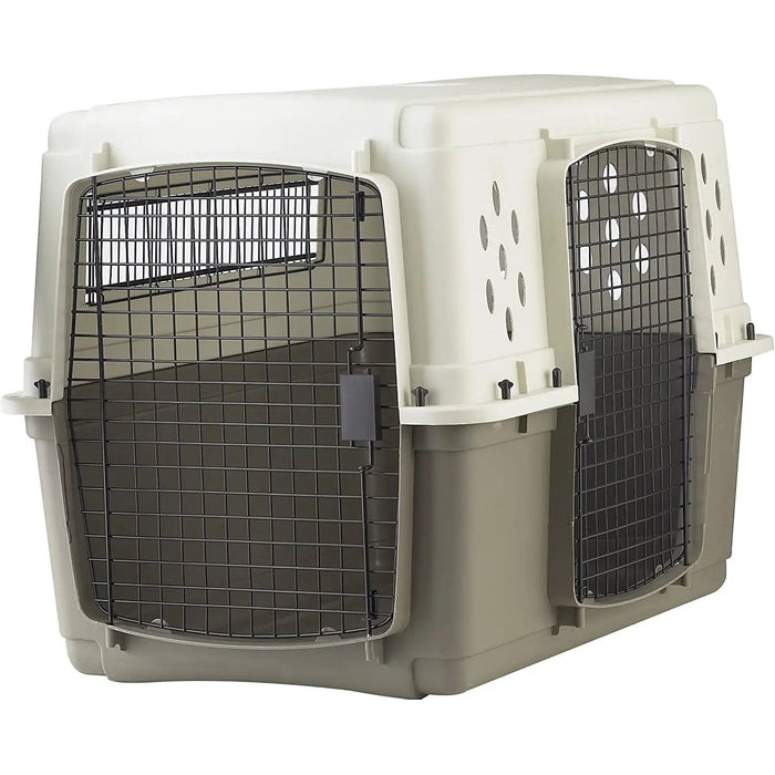 Pet Lodge Double Door Plastic Portable Dog Crate, Large Size Pet Lodge