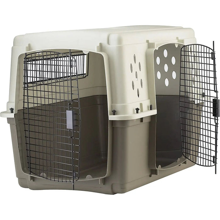 Pet Lodge Double Door Plastic Portable Dog Crate, Large Size Pet Lodge