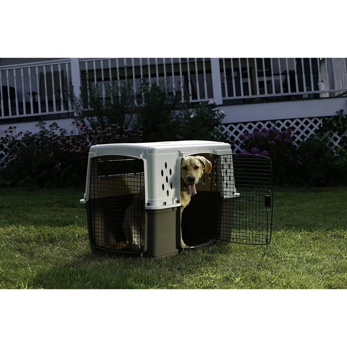 Pet Lodge Double Door Plastic Portable Dog Crate, Large Size Pet Lodge