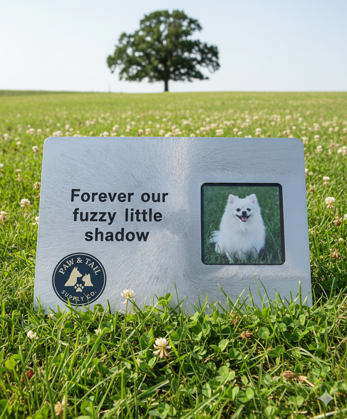 Pet Memorial Grave Headstone Custom Message & Photo Large Marker Stone 14x10