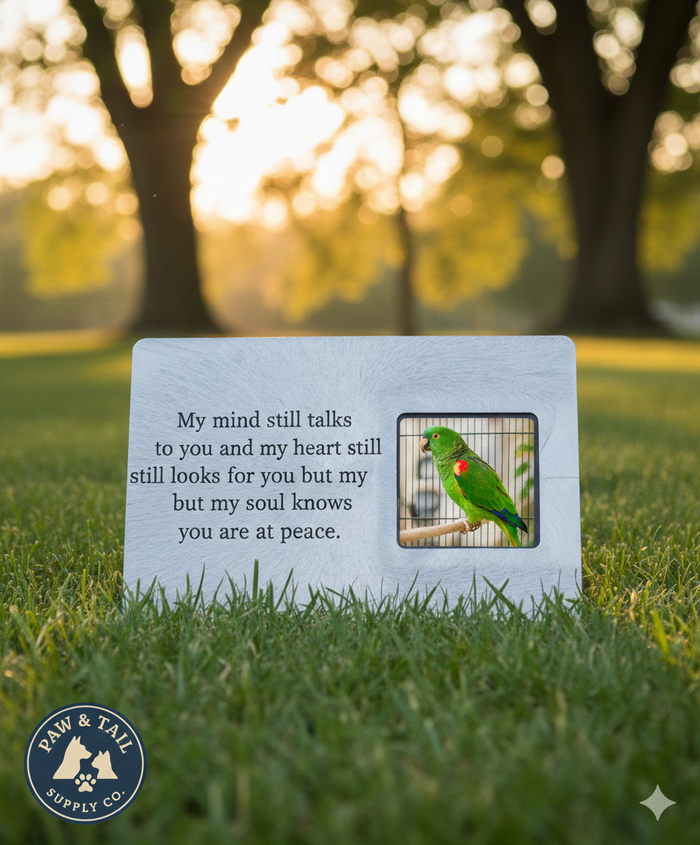 Pet Memorial Grave Headstone Custom Message & Photo Large Marker Stone 14x10