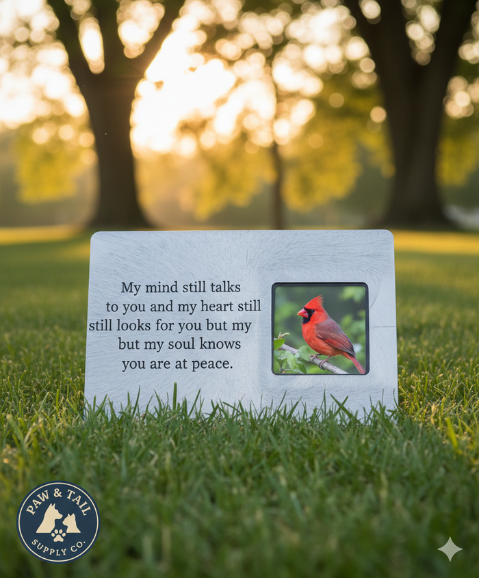 Pet Memorial Grave Headstone Custom Message & Photo Large Marker Stone 14x10