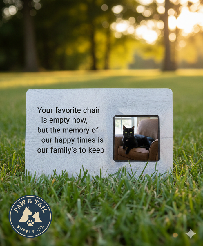 Pet Memorial Grave Headstone Custom Message & Photo Large Marker Stone 14x10