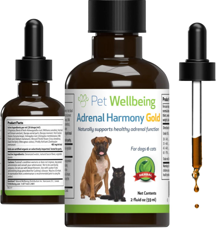 Pet Wellbeing Adrenal Harmony Gold for Dogs 2 oz.