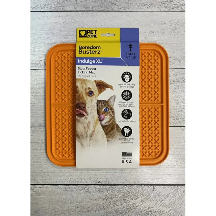 Pet Zone Pet Boredom Busterz Indulge Licking Mat, XL Orange
