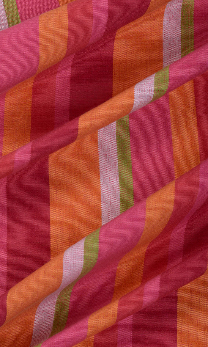 Cotton Pinch Pleat, Rod Pocket, Eyelet Curtains (Orange/ Pink)