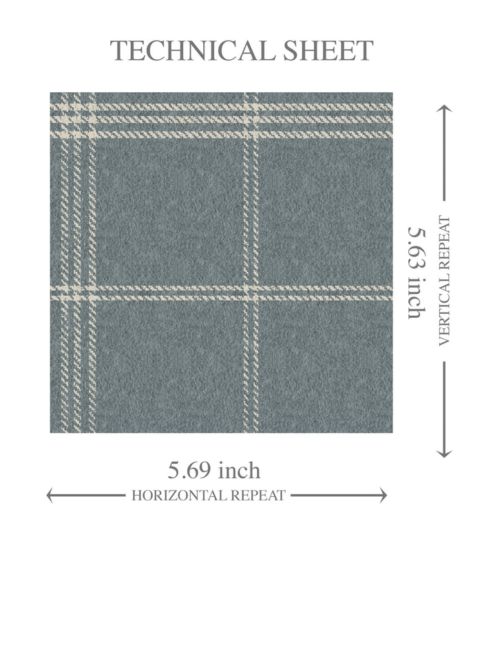 Neutral Geometric Plaid Checkered Kids Room Wallpaper (Slate Blue)