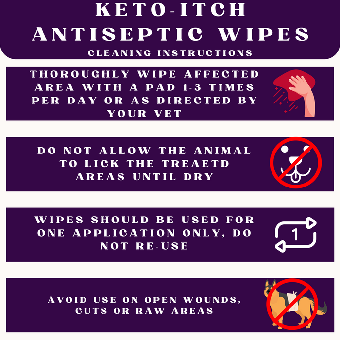 Piccardmeds4pets Keto-Itch Relief Antibacterial and Antifungal Wipes 50 Count