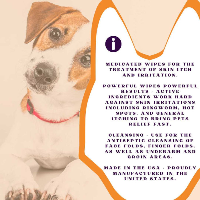 Piccardmeds4pets Keto-Itch Relief Wipes 50CT Piccard Meds 4 Pets