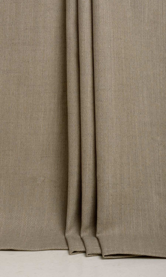 Herringbone Textured Made-to-Measure Curtains (Mocha Brown)