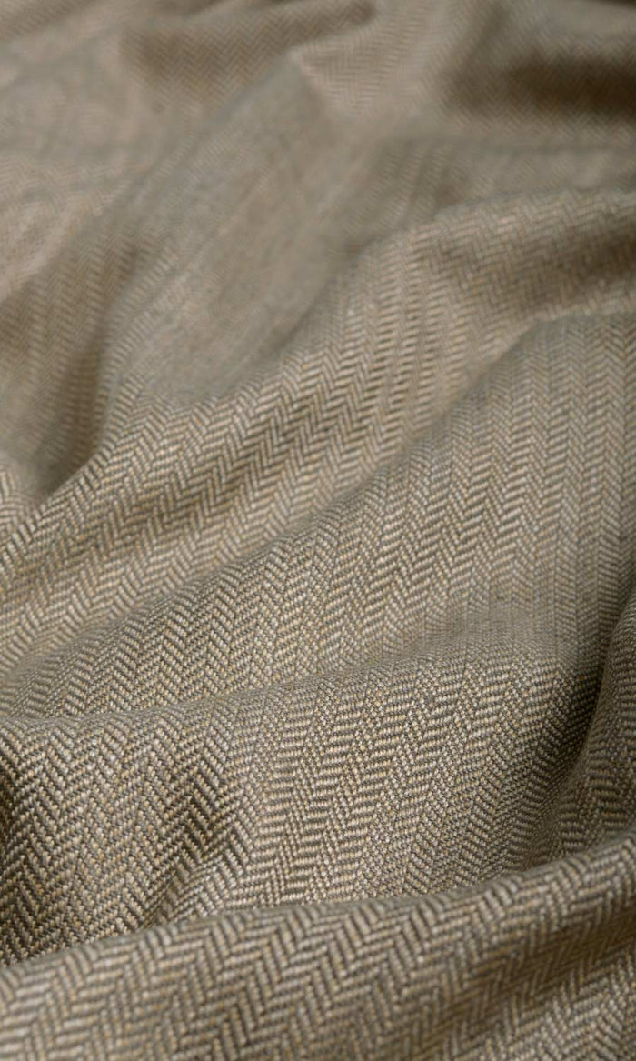 Herringbone Textured Any Size Style Curtains (Mocha Brown)