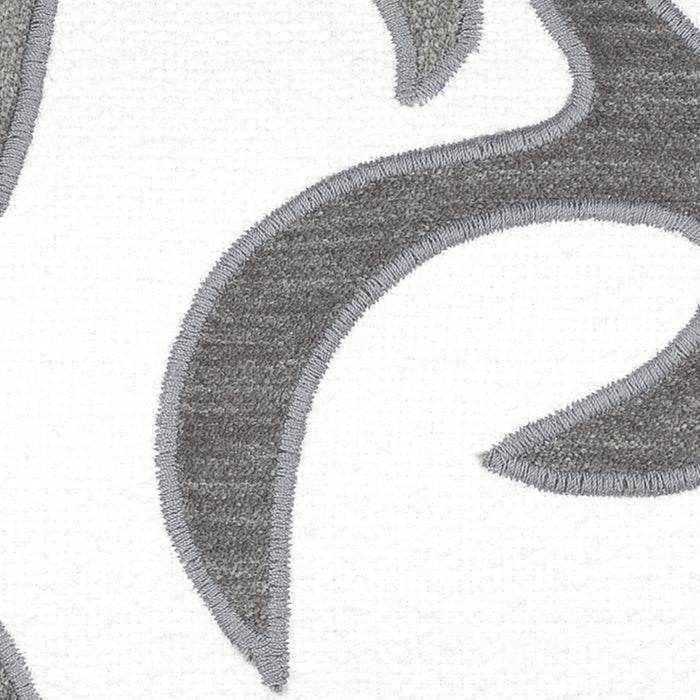 Detail image of Gray and white western inspired pillow lumbar size for stylish indoor and outdoor decor by Elaine Smith