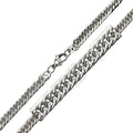 Plated Stainless Steel 5.5 Pave Cuban Link Chain Necklace - SSC032