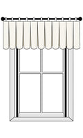 Pole mounted inverted box pleat valance