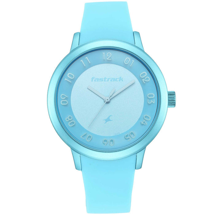 Pop Colours Blue Dial Silicon Strap Watch for Girls