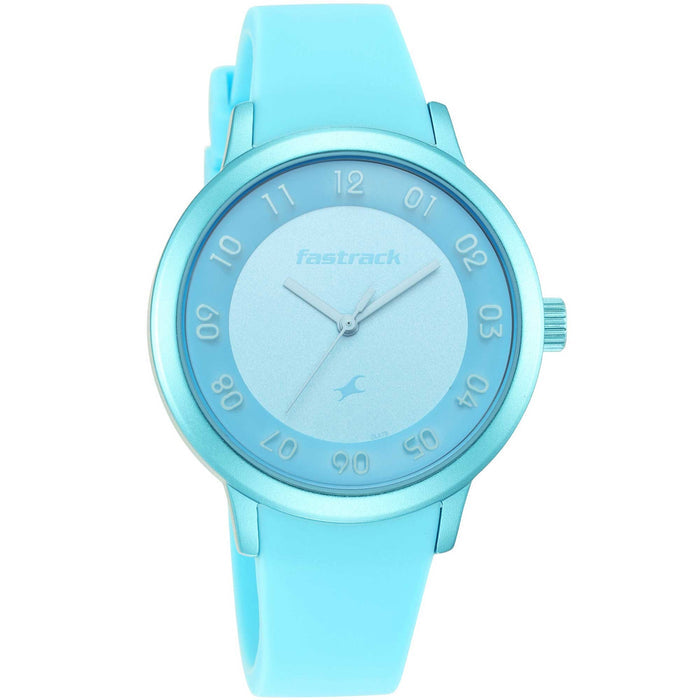 Pop Colours Blue Dial Silicon Strap Watch for Girls