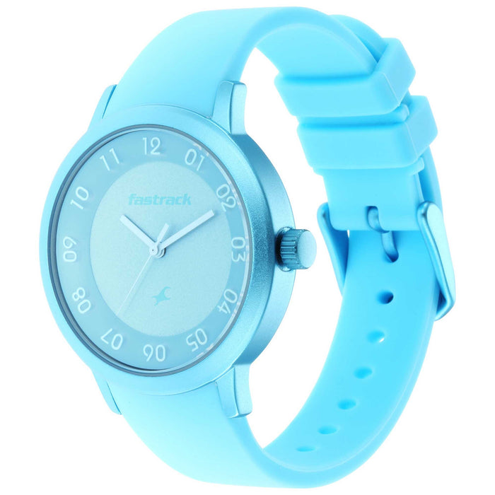 Pop Colours Blue Dial Silicon Strap Watch for Girls