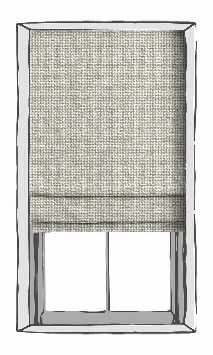 Houndstooth Print Fabric Material By the Metre (Grey/ White)