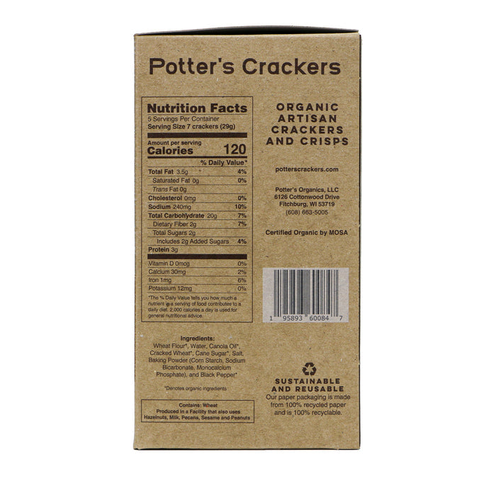 Potter's Crackers Organic Winter Wheat Crackers