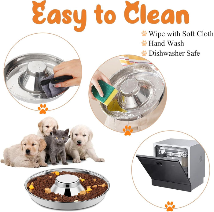 Premium Puppy & Kitten Flying Saucer 11" Metal Dog Food & Water Feeders