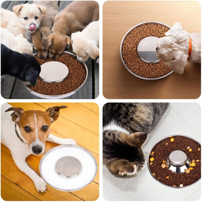 Premium Puppy & Kitten Flying Saucer 11" Metal Dog Food & Water Feeders