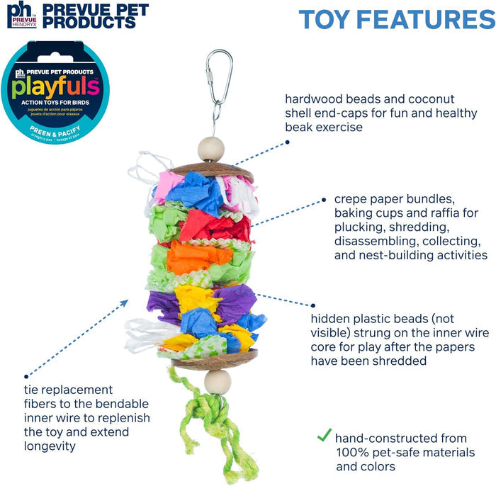 Prevue Pet Products Laundry Day Bird Toy 3-Pack