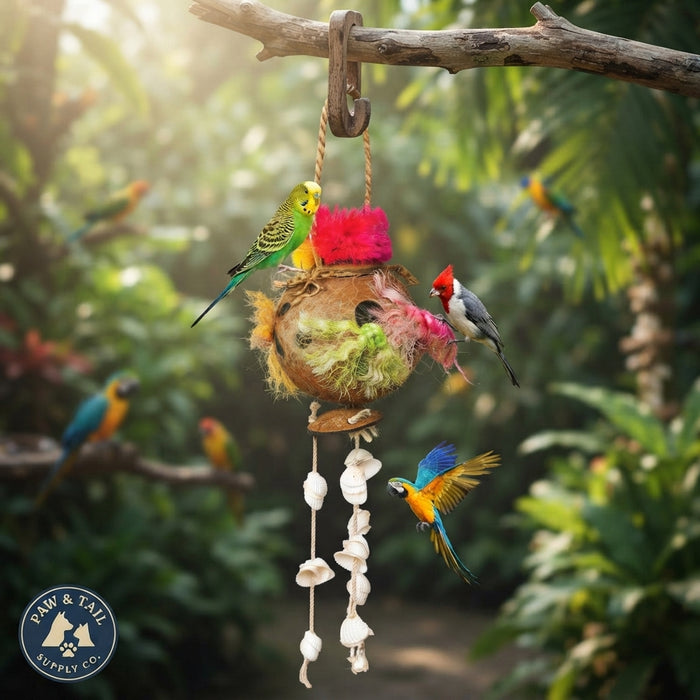 Prevue Tropical Teasers Coconut Fun Bird Toy Ideal for Small to Medium Birds
