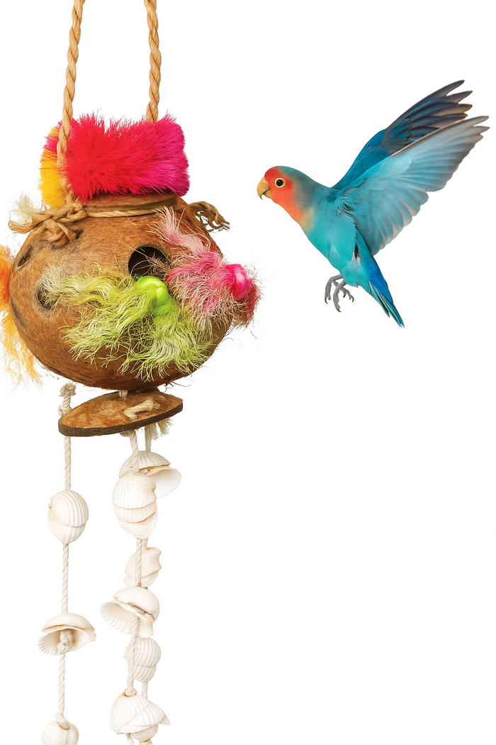 Prevue Tropical Teasers Coconut Fun Bird Toy Ideal for Small to Medium Birds