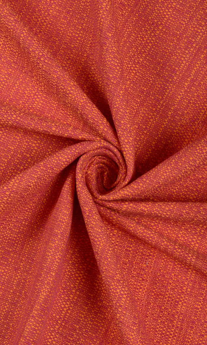 Cotton Pinch Pleat, Rod Pocket, Eyelet Curtains (Orange Red)
