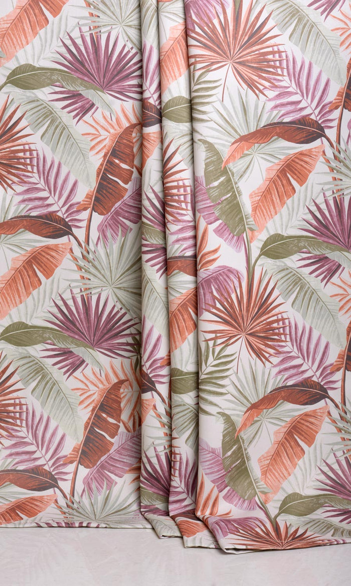 Botanical Floral Drapery for Living, Bedroom, Kitchen, Bathroom (Purple/ Green)
