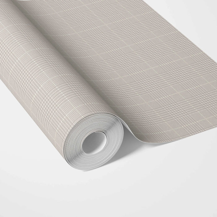 Neutral Textured Check/ Geometric Traditional Wallpaper (Taupe/ Grey)