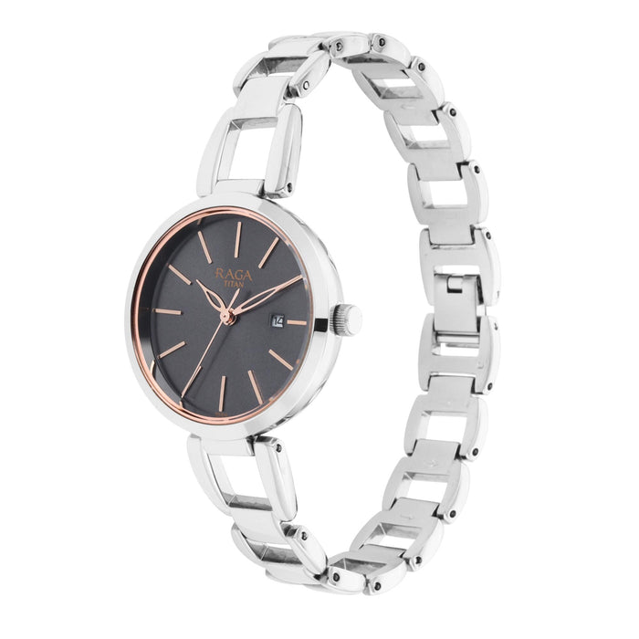Raga Viva Gun Dial Metal Strap Watch