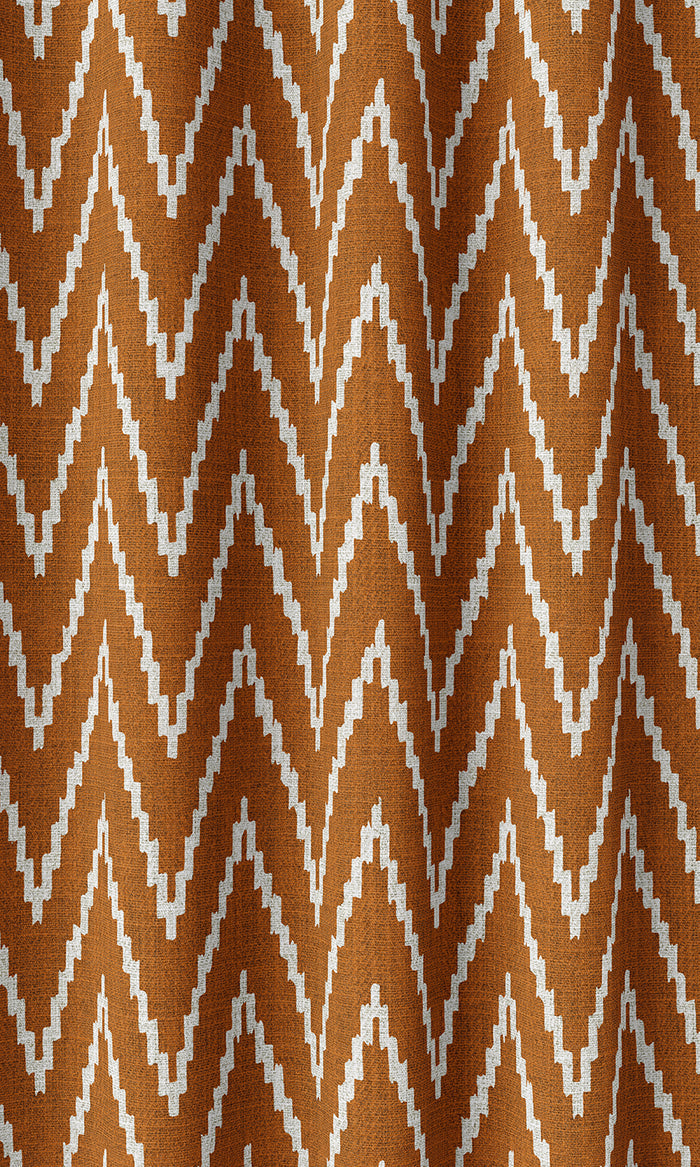 Chevron Print Drapes (Orange/ White)