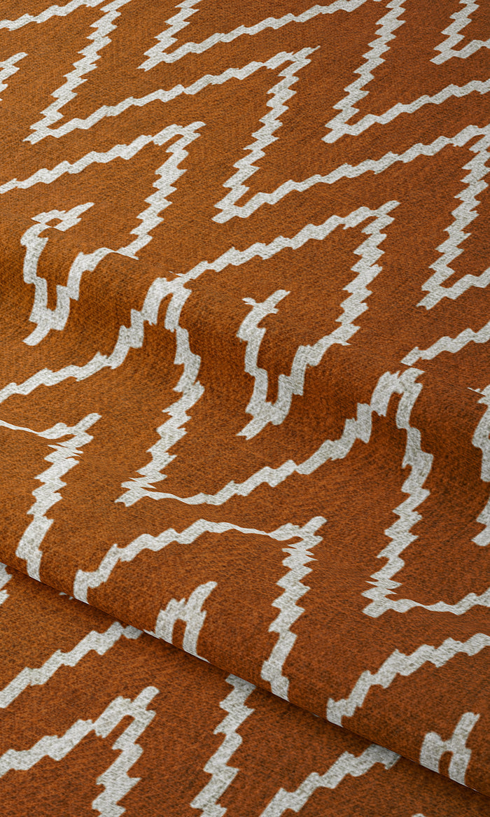 Chevron Print Drapes for Living, Bedroom, Kitchen, Bathroom (Orange/ White)