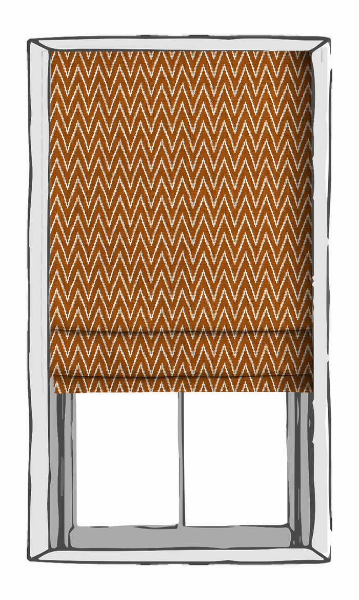 Chevron Print Drapes (Orange/ White) Extra Long Short Wide
