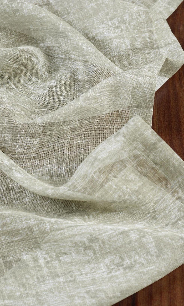 Textured Sheer Curtains (Grey-Green)