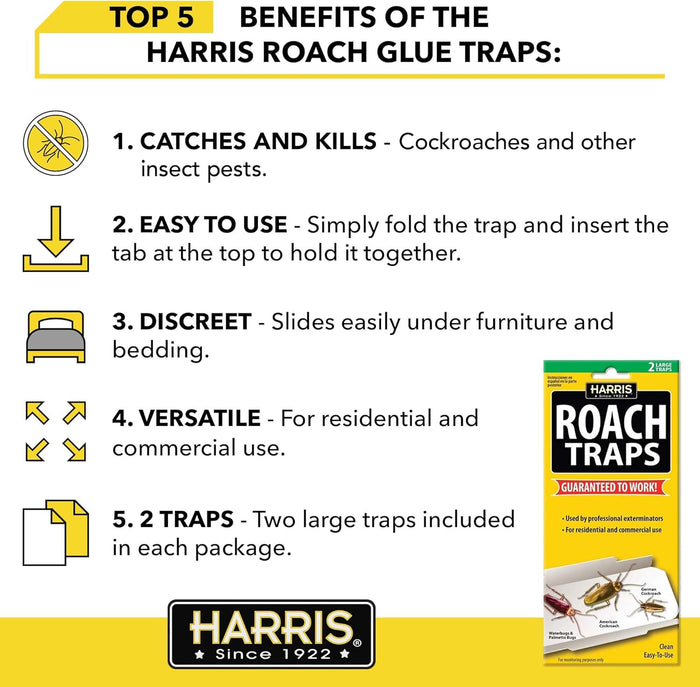 Raw Cat Harris Roach Glue Traps Lure Non-toxic Pesticide-free 2