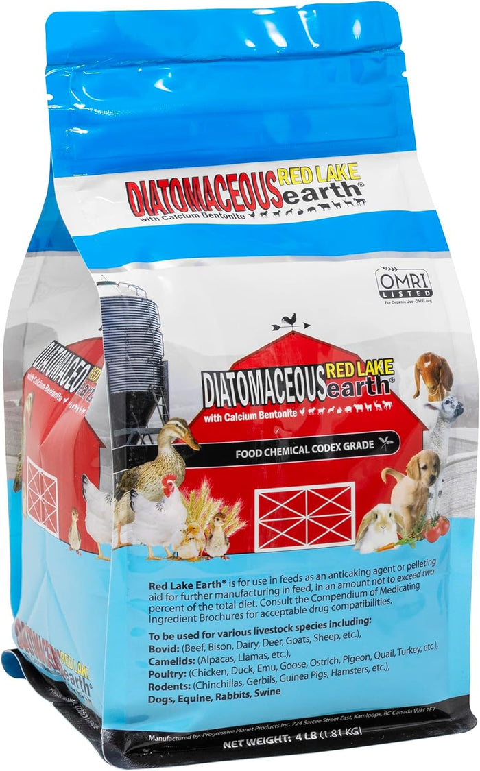 Red Lake Earth Diatomaceous Earth Livestock Food Grade 4 lb Resealable Bag