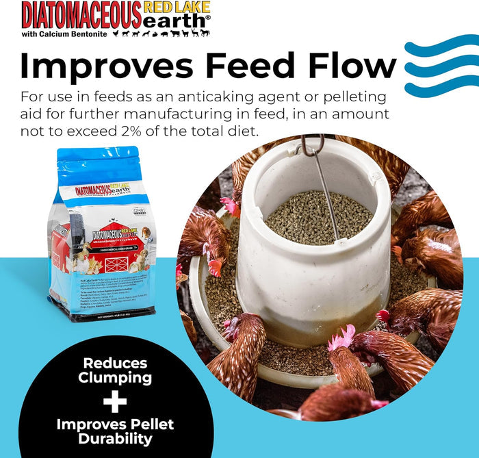 Red Lake Earth Diatomaceous Earth Livestock Food Grade 4 lb Resealable Bag
