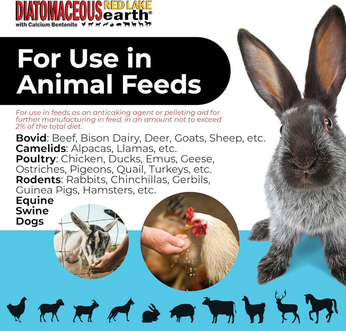Red Lake Earth Diatomaceous Earth Livestock Food Grade 4 lb Resealable Bag