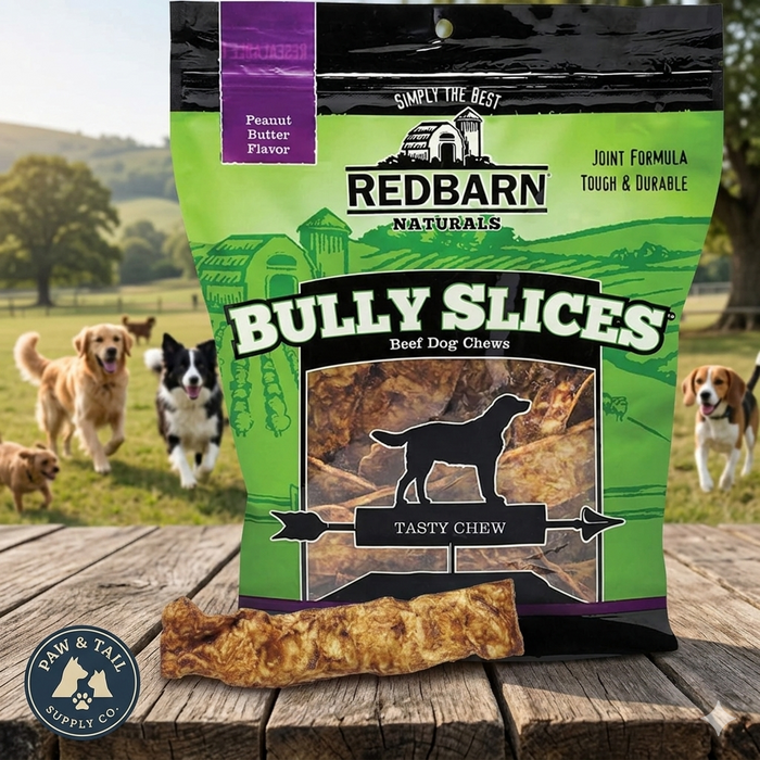 Redbarn All-Natural Rawhide Bully Slices for Dogs Peanut Butter Flavor 9 oz.