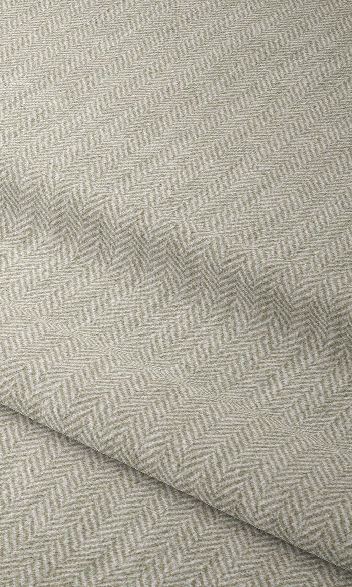 Herringbone Print Window Treatments Fabric By the Metre (Beige/ White)