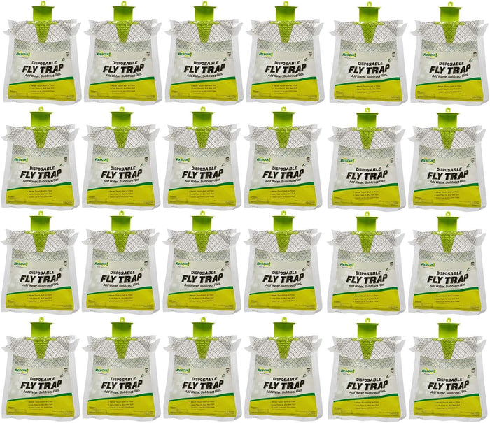 RESCUE! Disposable Fly Trap Outdoor Catches 20,000 Flies No Poison 24 Traps