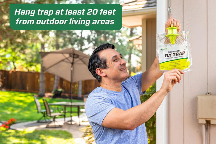 RESCUE! Disposable Fly Trap Outdoor Catches 20,000 Flies No Poison 24 Traps