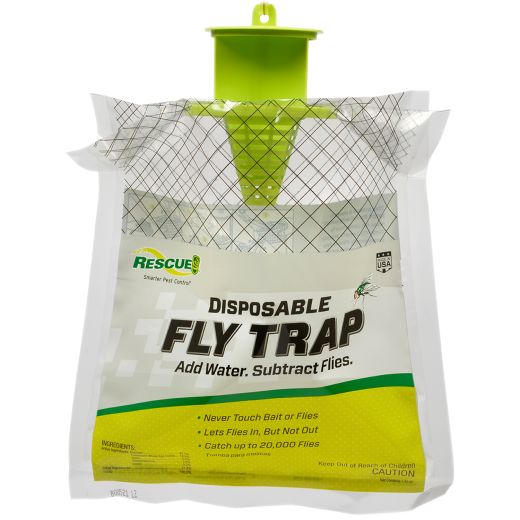 RESCUE! Disposable Fly Trap Outdoor Catches 20,000 Flies No Poison 4 Traps