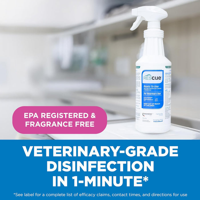 Rescue Ready to Use Disinfectant Cleaner AHP Veterinary Surface Cleaner 32 oz.