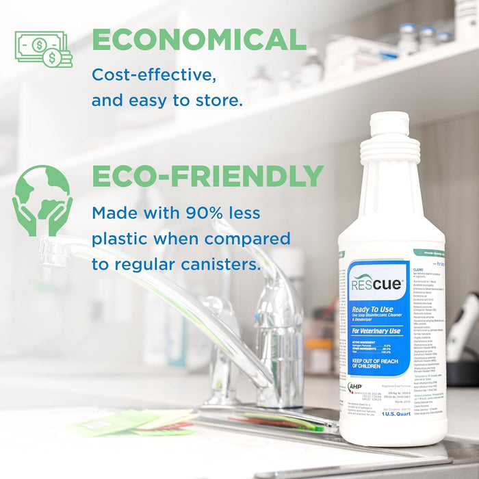 Rescue Ready to Use Disinfectant Cleaner AHP Veterinary Surface Cleaner 32 oz.