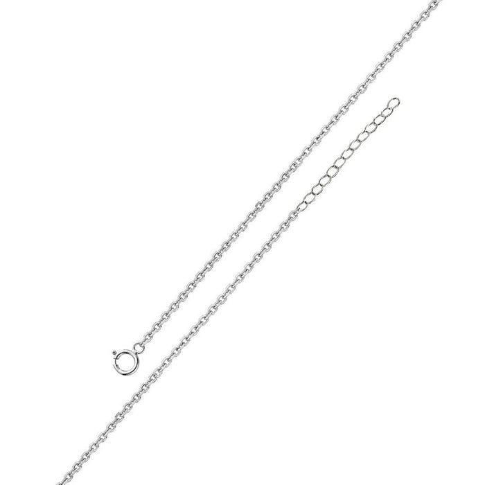 Silver 925 Rhodium Plated Adjustable Extension Chain 1.2mm - S025RH-SPRING | Silver Palace Inc.